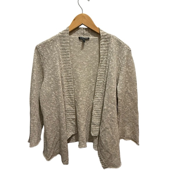 Eileen Fisher Sweaters - Eileen Fisher Size S Open Front Cardigan Sweater Beige Linen Natural Spring